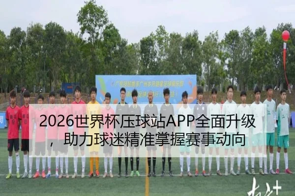 2026世界杯压球站APP全面升级，助力球迷精准掌握赛事动向